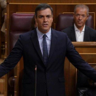 Pedro Sánchez, este miércoles en el Congreso de los Diputados.-JOSÉ LUIS ROCA