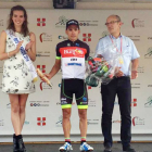 David Belda, en el podio de honor del Tour des Pays de Savoie-ECB
