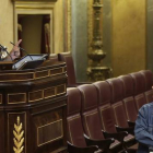 El presidente del Congreso, Jesús Posada , ha expulsado de la tribuna de oradores del Congreso al diputado de Amaiur Sabino Cuadra, este jueves.-EFE / ZIPI