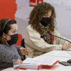 Las procuradoras del PSOE por Burgos Noelia Frutos y Virginia Jiménez comparecieron ayer para hablar de educación. SANTI OTERO