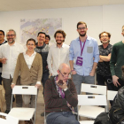 Integrantes de Podemos, en la sede de la calle de San Francisco.-ISRAEL L. MURILLO
