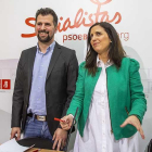 Luis Tudanca y Esther Peña, ayer en la sede delPSOE-SANTI OTERO
