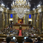 Pleno del Parlament en el que se aprobó la ley de transitoriedad, el pasado 7 de septiembre.-FERRAN SENDRA