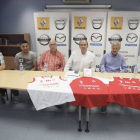 Imagen de la comparecencia en la que el club burgalés presentó oficialmente a Evaristo Pérez Torices.-SANTI OTERO