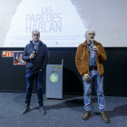 Imagen de la presentación del documental en  los cines Van Golem, con José Morillas y Juan Luis Arsuaga. SANTI OTERO