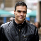 El secretario general del PSOE, Pedro Sánchez, durante su visita a la sede de la Confederación Española de la Economía Social (Cepes).-EFE