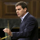 El líder de Ciudadanos, Albert Rivera, durante un pleno extraordinario.-DAVID CASTRO