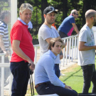 César Traversone (director deportivo) y Franco Caselli (consejero delegado), durante un entrenamiento.-ISRAEL L. MURILLO