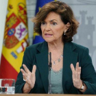 Carmen Calvo, vicepresidenta del Gobierno y ministra de la Presidencia, Relaciones con las Cortes y Memoria Democrática.-JOSE LUIS ROCA