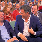 Luis Tudanca, Pedro Sánchez y Óscar Puente, en una imagen de archivo.-ICAL