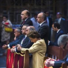 Rita Barberá con varios de los concejales investigados de operacion Taula, durante la misa del Corpus del año pasado.-MIGUEL LORENZO