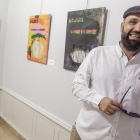 Del Cura en un momento de la inauguración de su exposición ‘El proceso’ en el Teatro Principal.-ICAL
