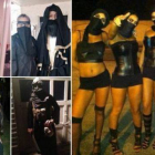 Fotos colgadas en twitter de persoans disfrazadas de miembros del Estado Islámico.-Foto: Twitter