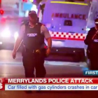 Imágenes sobre la embestida de un coche en el aparcamiento de una comisaría en Sydney, el jueves 21 de julio.-7 NEWS SYDNEY