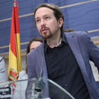 Pablo Iglesias, durante una rueda de prensa.-DAVID CASTRO