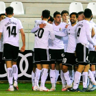 Los jugadores del Burgos CF celebran un gol. ISRAEL L. MURILLO