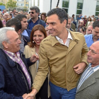 El secretario general del PSOE, Pedro Sánchez, ayer, durante su intervención en Burgos.-ICAL
