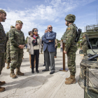 la ministra de Defensa, durante su visita a Castrillo del Val en 2019. SANTI OTERO