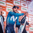 Carlos Barbero celebra en el podio del Tour de Austria su victoria-MOVISTAR TEAM/ EXPA PICTURES