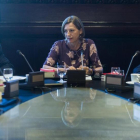 Carme Forcadell, durante una reunión de la Mesa del Parlament.-JORDI COTRINA