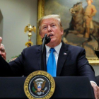 El presidente Donald Trump, durante la presentación del programa de ayuda a los agricultores de los EEUU.-REUTERS