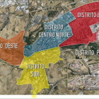 Imagen del mapa de distritos que incluía la propuesta presentada por el grupo socialista.-ECB