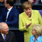 Merkel en el Bundestag, este jueves.-Foto: AFP / JOHN MACDOUGALL