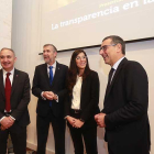 Los rectores de Valladolid y Murcia asistieron a la presentación de los resultados por parte de la directora de Dyntra, Ana Gloria Gómez.-RAÚL G. OCHOA