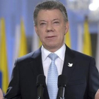 El presidente Juan Manuel Santos, durante su alocución al país sobre el proceso de paz.-EFRAÍN HERRERA / EFE