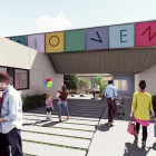 Diseño de la zona de acceso a la nueva escuela propuesto por el equipo redactor del proyecto.-A2G