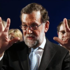 El presidente del Gobierno en funciones, Mariano Rajoy, en un acto del PP en Valladolid, el pasado viernes.-AFP / CESAR MANSO