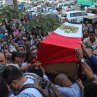 Funeral por un capitán de policía fallecido en el enfrentamiento armado, a 15 kilómetros de El Cairo, el 21 de octubre.-EFE