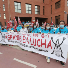 Imagen de una concentración de trabajadores de Aspanias. ECB