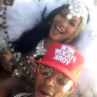 Lewis Hamilton y la supermodelo Chanel Iman, de fiesta en Barbados.-INSTAGRAM