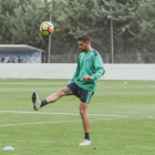 Luso Delgado, en un entrenamiento-SD HUESCA