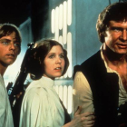 Han Solo (Harrison Ford) junto a los personajes de Leia y Luke Skywalwer, en la primera trilogía de 'La guerra de las galaxias'.-