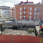 Las excavaciones se están llevando a cabo en la calle San Ignacio de Loyola, detrás de la iglesia de La Merced.-RAÚL G. OCHOA