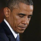 Obama en la rueda de prensa de ayer en la Casa Blanca.-Foto: AGENCIAS