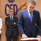 Mariano Soriano, durante la toma de posesión en el CSD.-EL PERIÓDICO