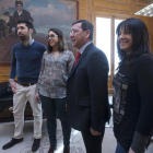 (De izq. a dch.), Víctor Orcajo, Celia Izquierdo, César Rico y la diputada provincial de zona, Inma Sierra.-R. O.