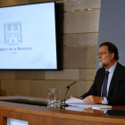 Mariano Rajoy durante la rueda de prensa después de la reunión del Consejo de Ministros.-DAVID CASTRO