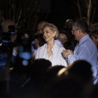 Carolina Herrera, con su equipo al final del desfile.-AP / ANDRES KUDACKI