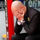 Pep Guardiola, en una imagen reciente, luciendo el lazo amarillo.-DAVID KLEIN (REUTERS)