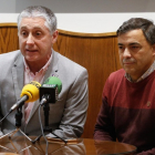 Domingo Hernández Araico y Juan José Asensio presentan la candidatura conjunta del PCAS-TC y España Vaciada en Burgos. SANTI OTERO