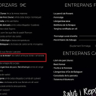 Captura de la carta del restaurante Nova Font Blanca de Balaguer.-E