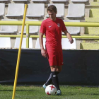 Jagoba Beobide se ejercitó ayer por vez primera con el resto de jugadores de la plantilla.-Raúl G. Ochoa