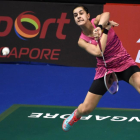 Carolina Marín, durante el partido contra la india Sindhu, el viernes.-ROSLAN RAHMAN