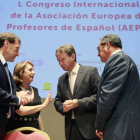Barahona, Lacalle, Celma y Fernández Mardomingo charlan en la inauguración del congreso.-RAÚL OCHOA
