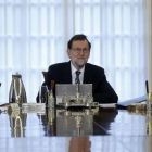 El presidente del Gobierno, Mariano Rajoy, en la primera reunión del Consejo de Ministros de esta legislatura.-EFE / CHEMA MOYA