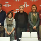 Benítez Reyes, Pérez Manrique, García Mellado, Molina Foix, Lorena de la Fuente, Prado y Visor, ayer en Madrid.-